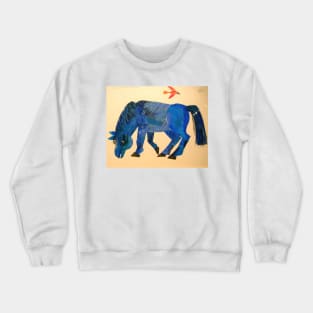 eric carle blue horse Crewneck Sweatshirt